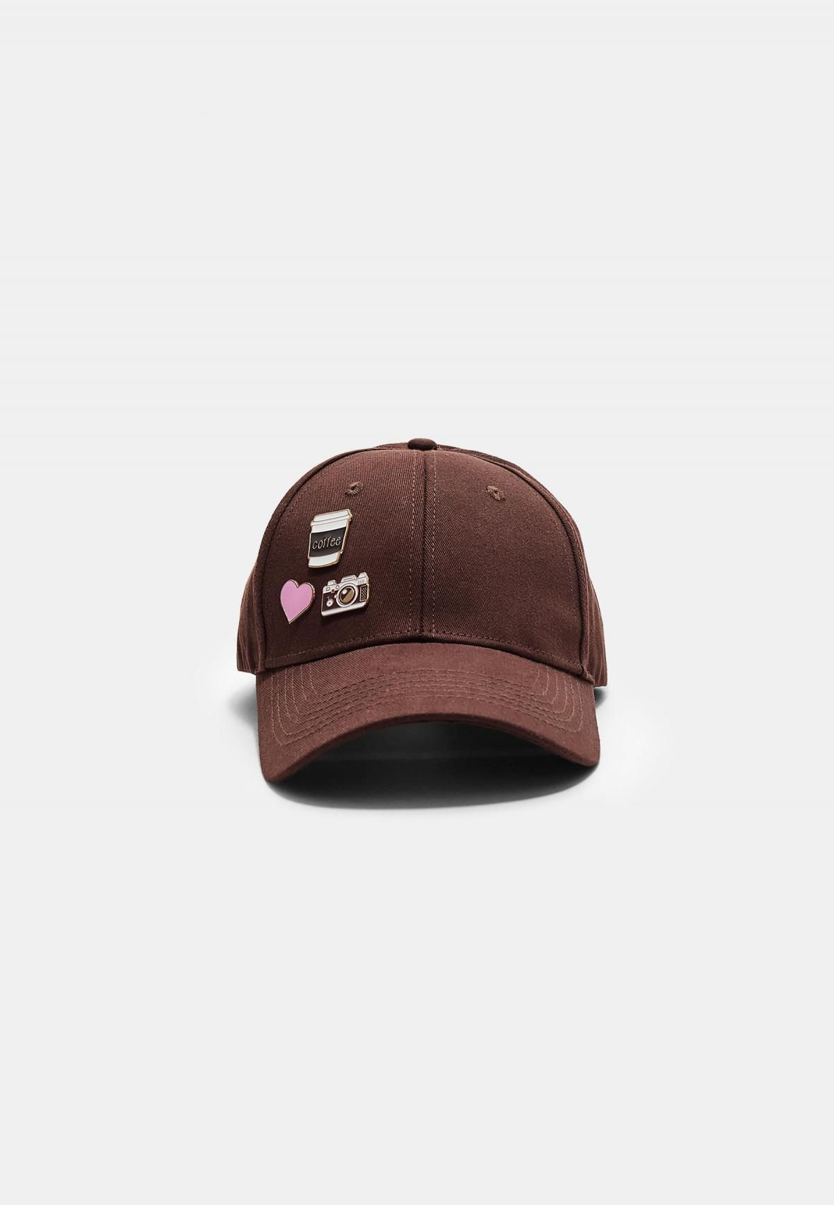 스트라디바리우스 유니크 브라운 멀티 배지 캡모자 3829/903 BROWN - 상품 이미지