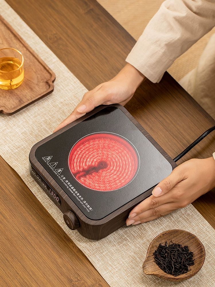 전기 하이라이트 차끓이기 내열 데우기 차포트 티팟 블랙 커버 포함 1500W - 상품 이미지