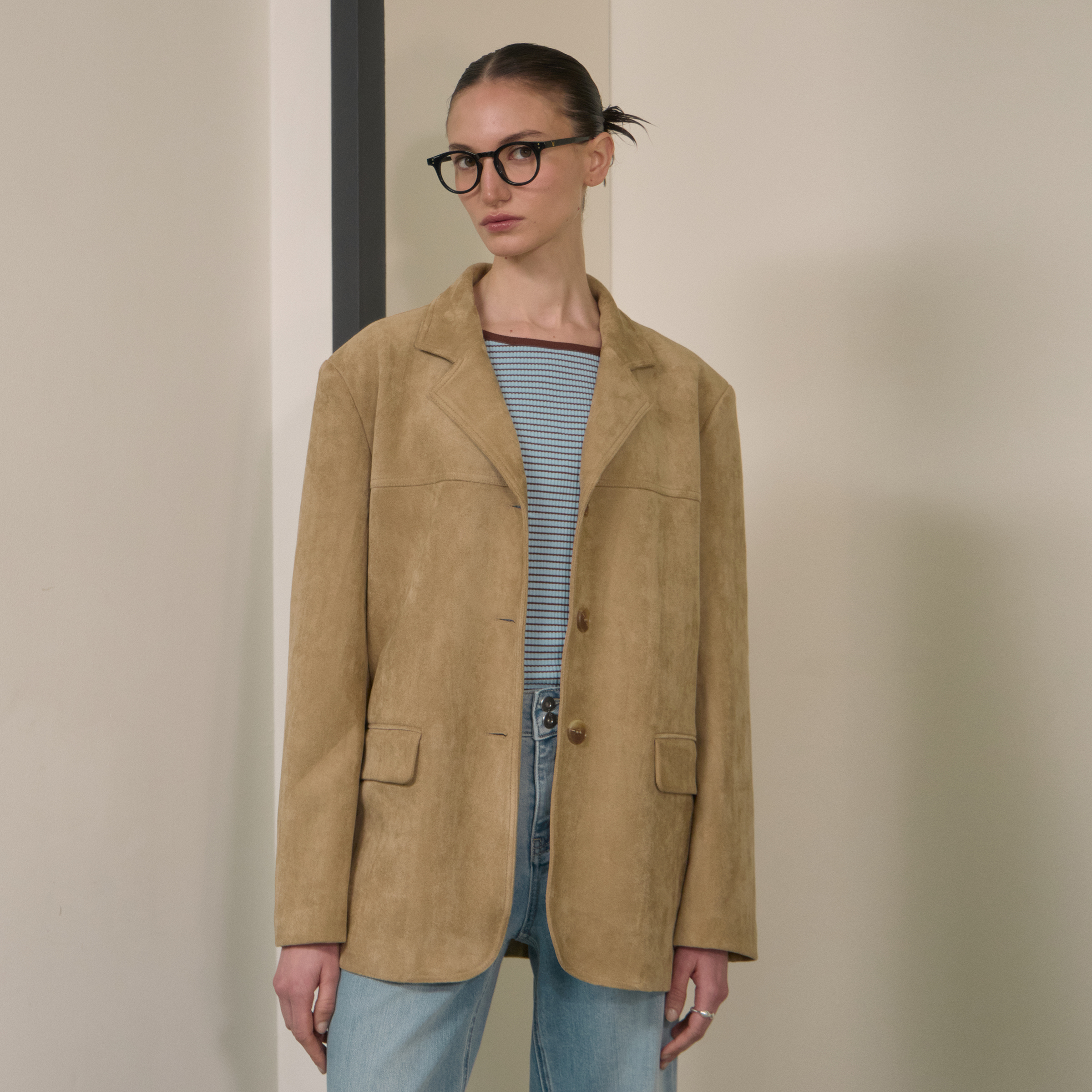 [네이버 단독][N도착보장][쥬시쥬디] 스웨이드테일러드자켓 JZJK124B