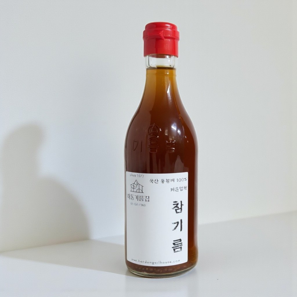 [since 1972 해동기름집] 저온압착 방앗간 국산 통참깨 100% 참기름 350ml