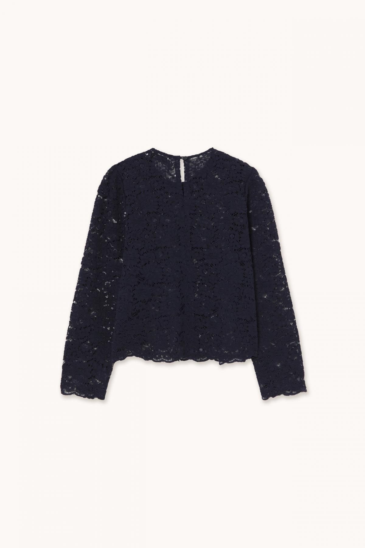타이니코튼 레이스 네이비 블라우스 AW25-602107 NAVY - 상세 이미지 2