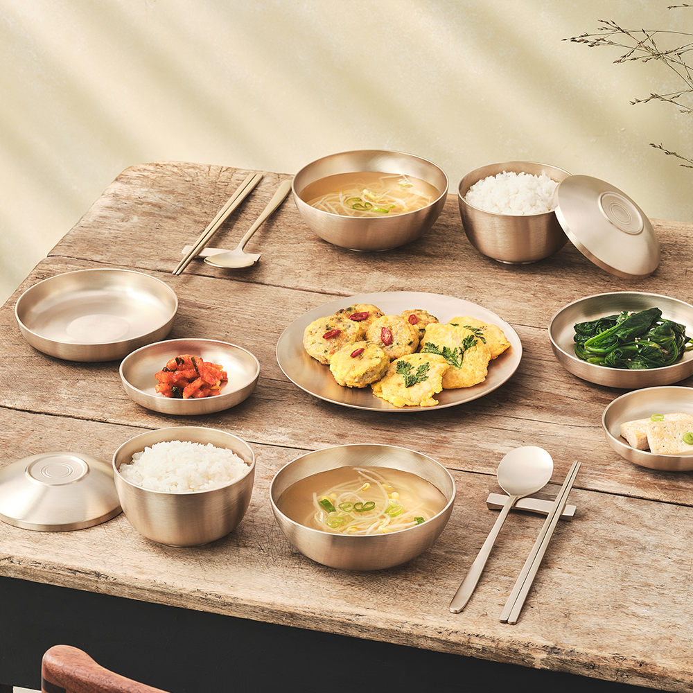 거창유기 수공예 방짜 유기 연잎 반상기 2인 놋 그릇 신혼부부 상견례 예단 혼수 선물 세트 - 상품 이미지