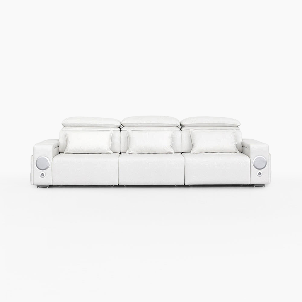 니스코 4인 전동 슬라이딩 패브릭 소파 B524 스피커형 스툴미포함, 코모도 아이보리 5545.7965, 4인용