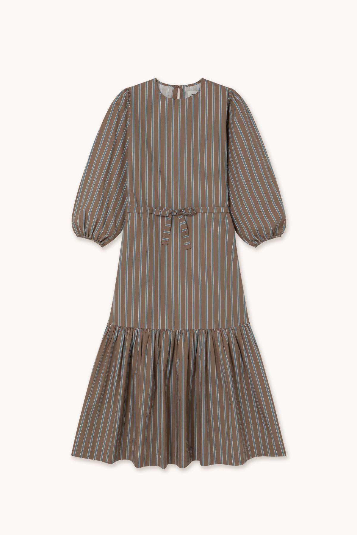 타이니코튼 모카 스트라이프 플레어 롱 원피스 AW25-632S37 ONE COLOR - 상품 이미지