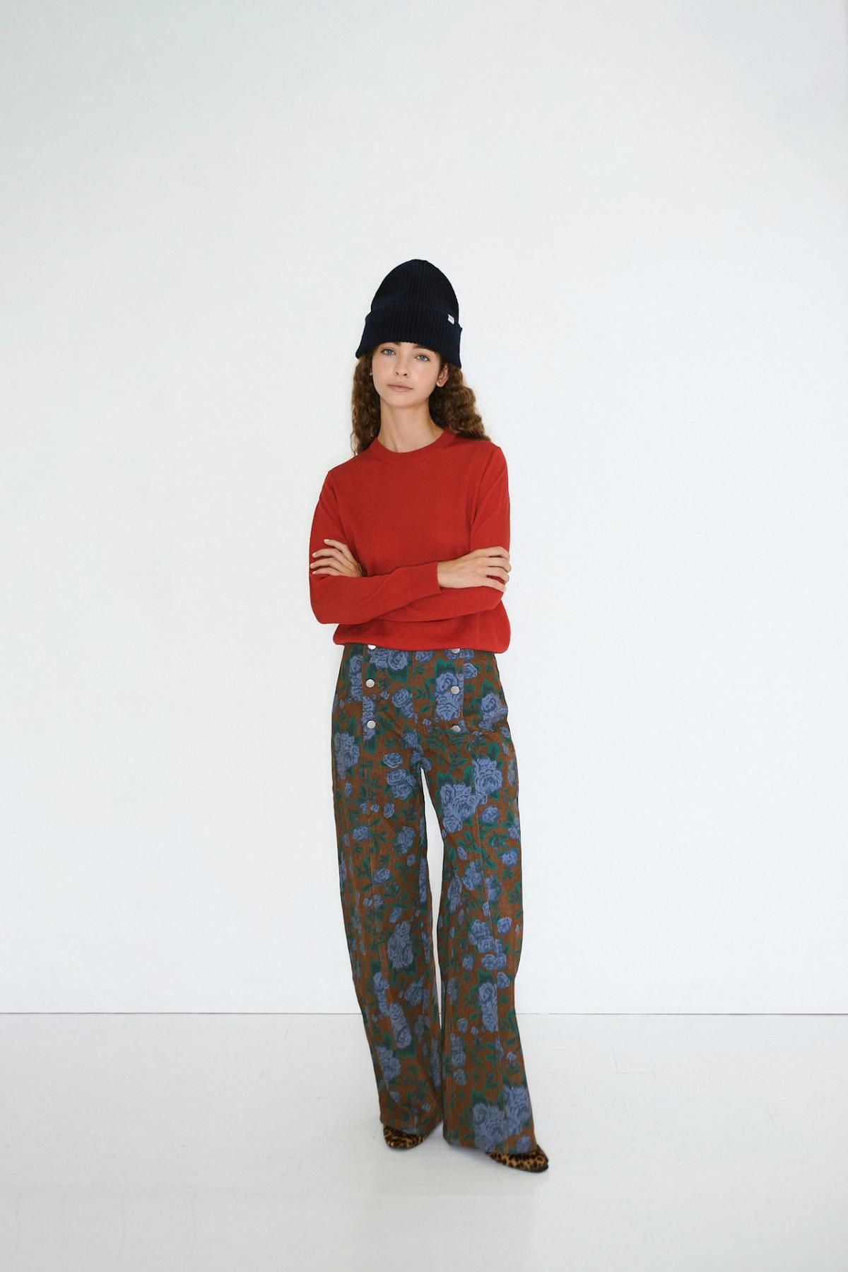 타이니코튼 베이직 라운드넥 레드 니트 스웨터 AW25-796S47 ONE COLOR - 상세 이미지 3