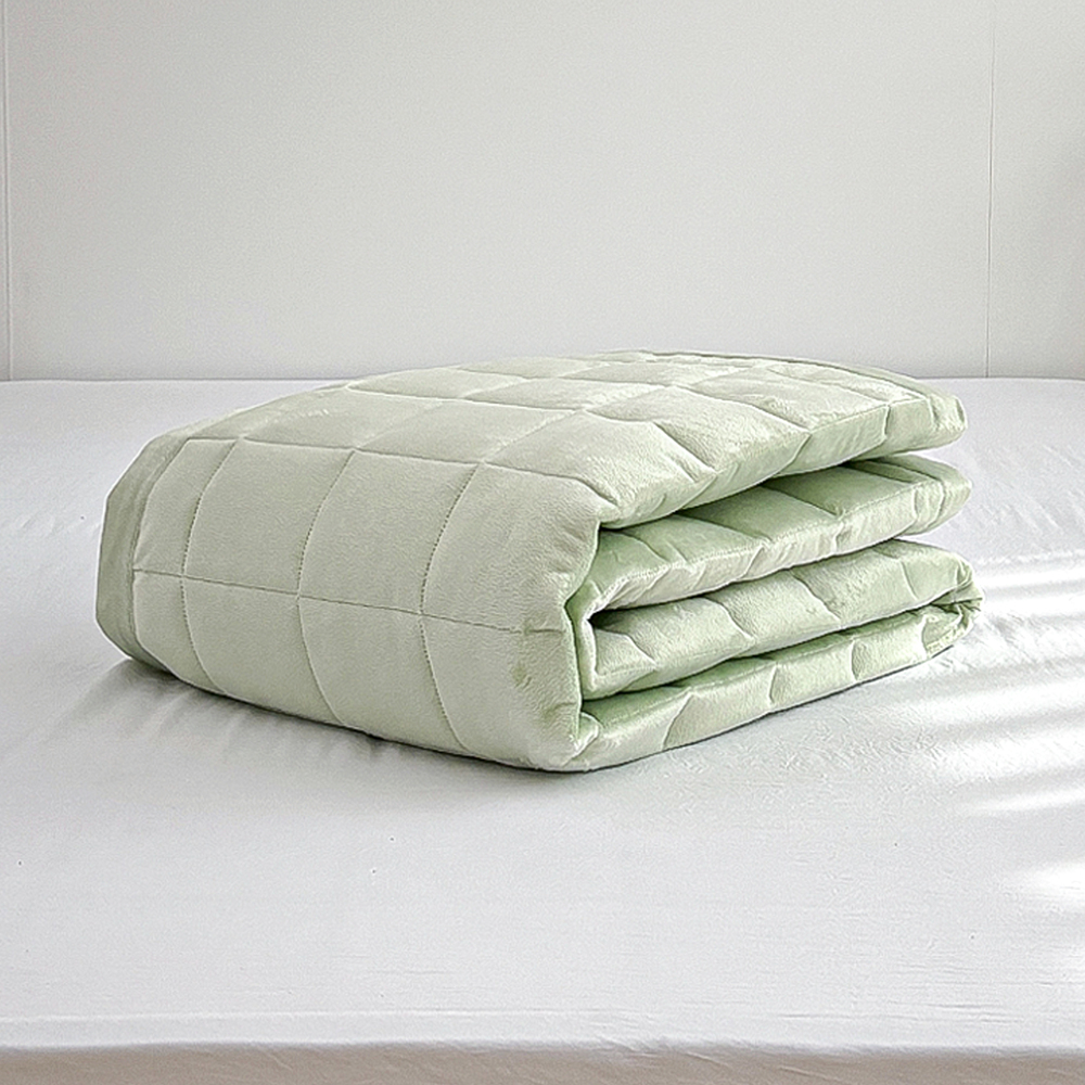 포근한 윈터테일 겨울 밍크 극세사 고정밴딩 침대패드 페어리 라임, DK(더블킹)