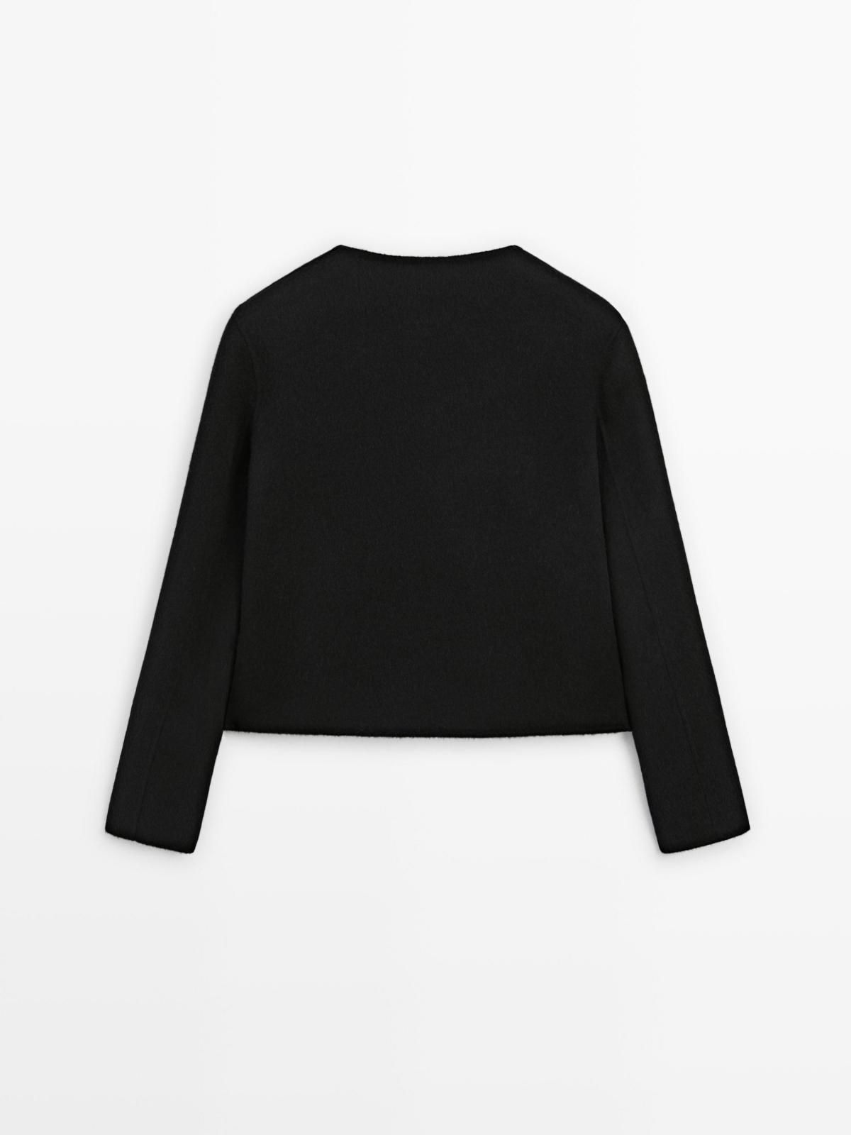 마시모두띠 울블렌드 테크니컬 숏 재킷 블랙 6407/949 BLACK - 상세 이미지 5