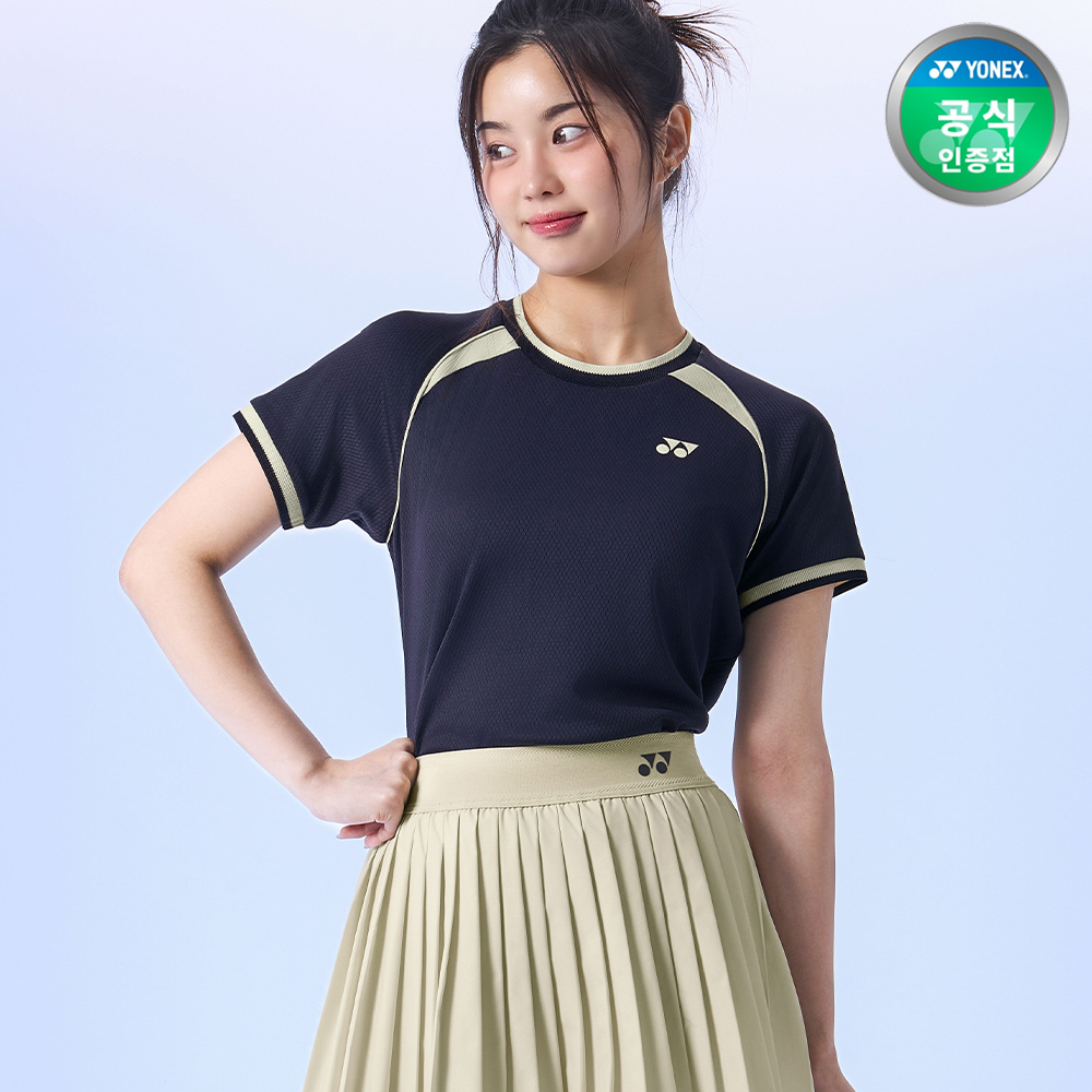 요넥스 255TS022F 테니스 의류 반팔 티셔츠 여성용 네이비 - 상품 이미지