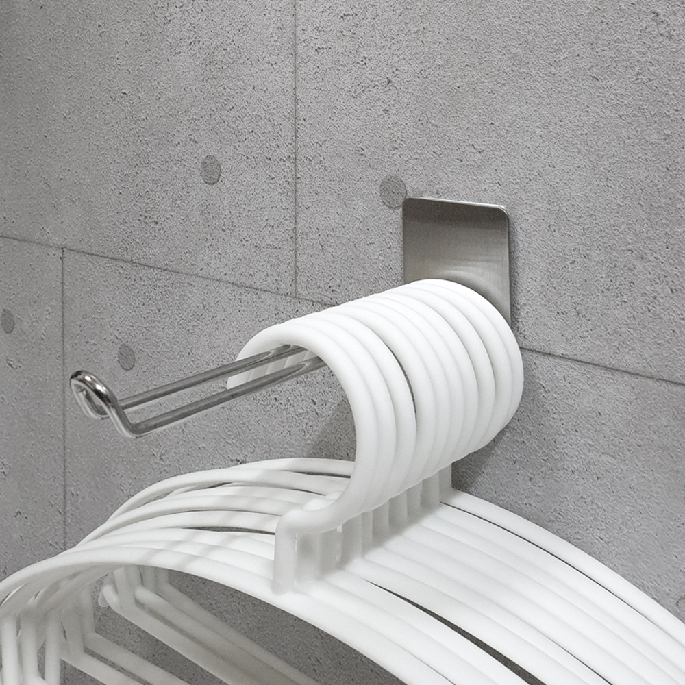 부착형 스텐 벽옷걸이 옷걸이거치대 수납 정리대 바지 행거봉 빨래집게 보관함 철제 보관