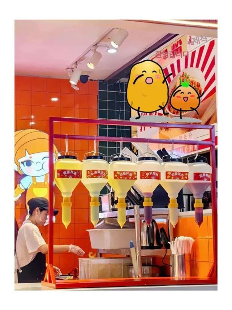 거꾸로소스통 업소용 디스펜서 드레싱 케찹 원통 소스통 거꾸로 양념통 카페 C57-화이트-3500ml-사각통 - 상세 이미지 5