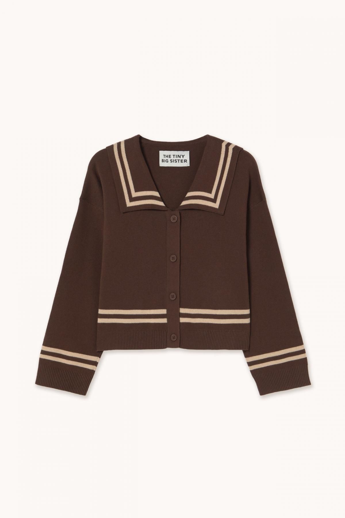 타이니코튼 마린 세일러 다크 브라운 가디건 AW25-720M05 DARK BROWN - 상품 이미지