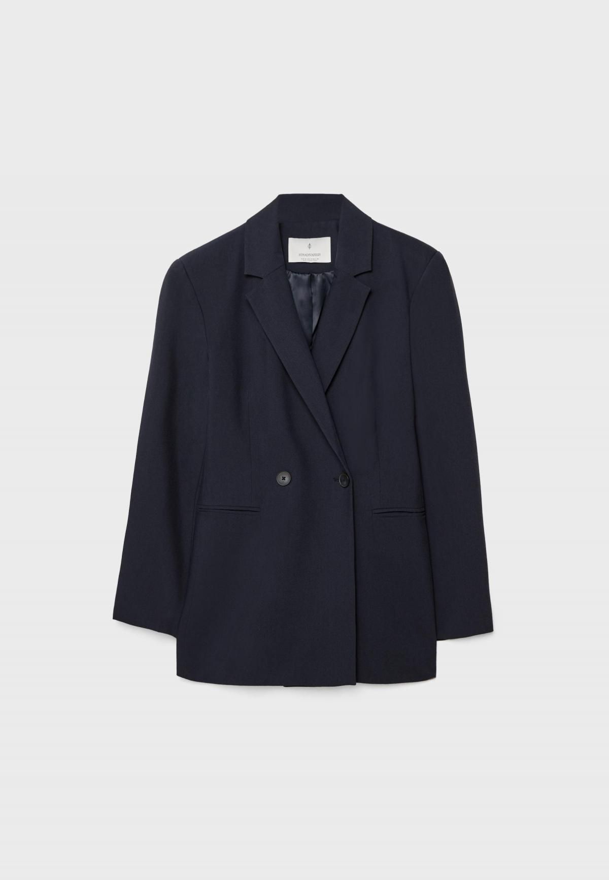 스트라디바리우스 테일러드 슬림핏 더블브레스트 블레이저 1901/638 DARK BLUE - 상품 이미지