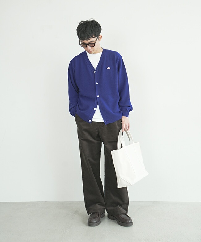 단톤 램스 울 브이넥 니트 가디건 남성 DT-D0030LMW 40 BLUE - 상세 이미지 5