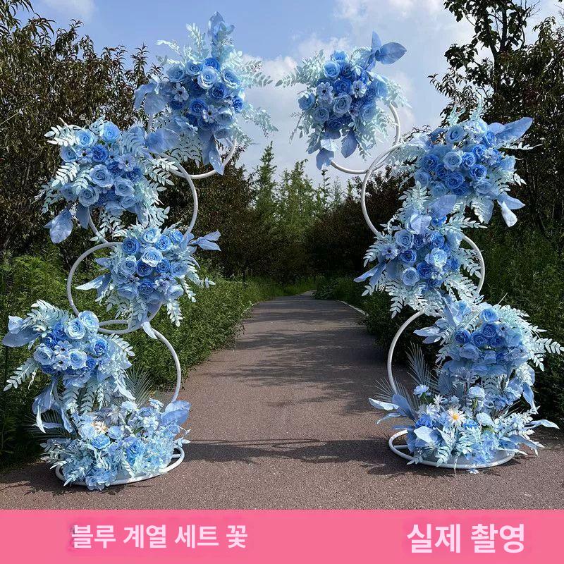 꽃 철제 프레임 대문 높이 발코니 울타리 소품 오벨리스크 선반 식물 골드 2.1m 6링 - 상세 이미지 2