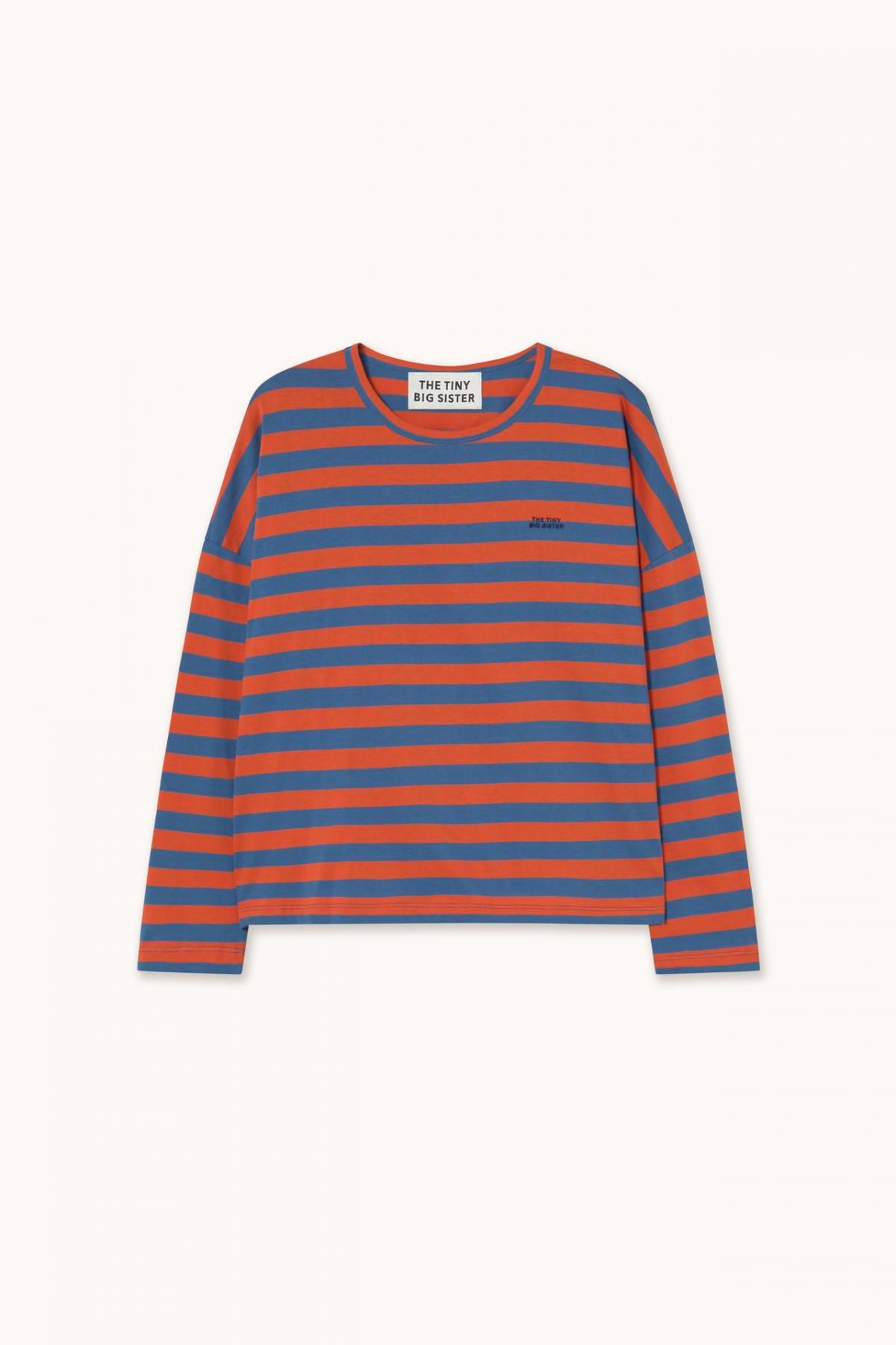 타이니코튼 라이트네이비 썸머 레드 스트라이프 긴팔 티셔츠 AW25-777S43 LIGHT NAVY/SUMMER RED - 상품 이미지