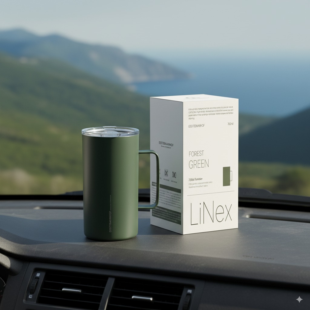 세척 편한 보온 보냉 사무실에서 쓰기 좋은 손잡이 리유저블 텀블러 700ml, 포레스트그린