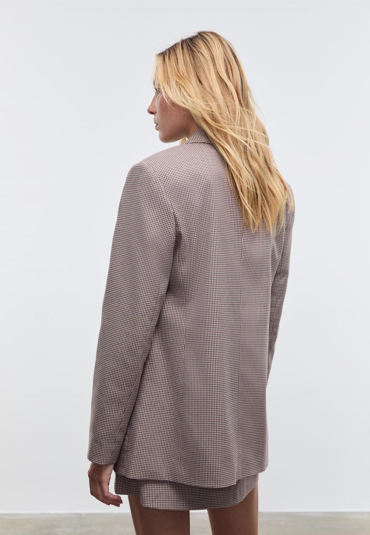 스트라디바리우스 클래식 체크 더블브레스트 테일러드 재킷 5908/538 BEIGE - 상세 이미지 3