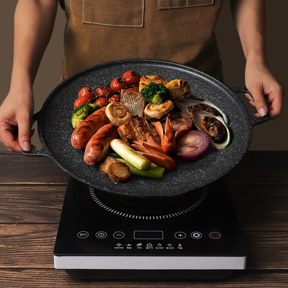 마블패턴 퀸센스 솥뚜껑 IH 그리들팬 36cm - 메인 이미지