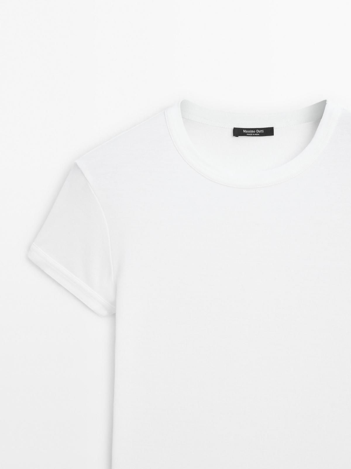 마시모두띠 베이직 코튼 크루넥 반팔 티셔츠 6857/803 OFF WHITE - 상세 이미지 4