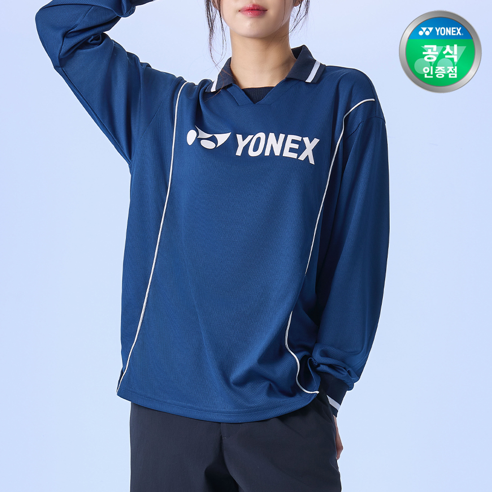 요넥스 255TL004U 테니스 의류 긴팔 티셔츠 남녀공용 네이비블루 - 상품 이미지