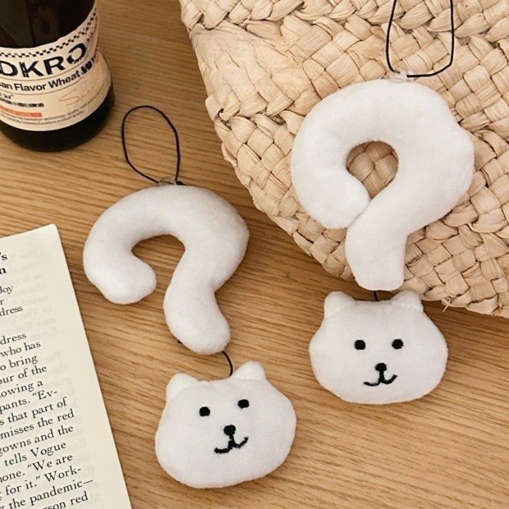 농담곰 못생긴 물음표 곰돌이 곰탱이 인형 키링 키홀더 가방고리 가방참 백참 가꾸 백꾸 참장식 쓸데없는 친구 우정 선물 커플 키링 이미지 6