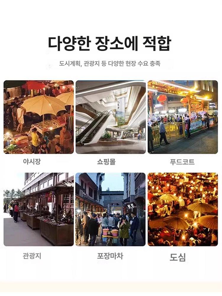 플리마켓 매대 야시장 팝업 행사장 전시대 판촉 진열 가판대 접이식 화이트 160x60x210cm 무료배송 - 상세 이미지 4