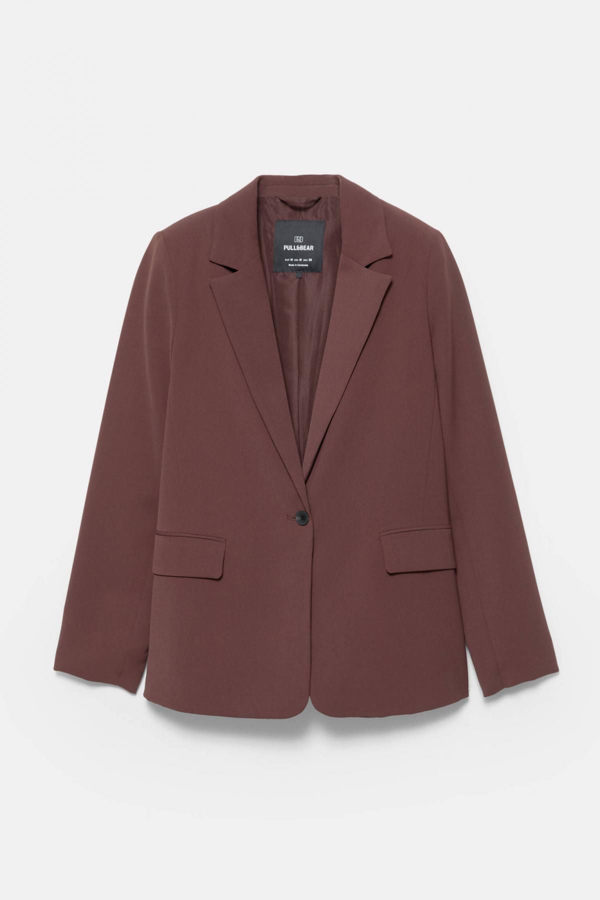 풀앤베어 모던 베이직 테일러드 블레이저 7802/310 BURGUNDY - 상품 이미지