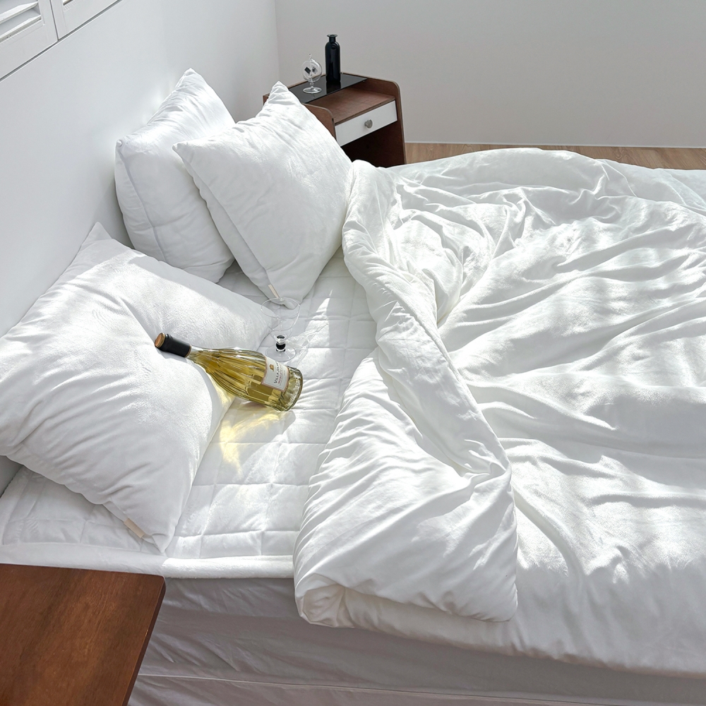 포근한 윈터테일 리버서블 워싱 밍크 겨울 극세사 옥수수솜 무봉제 차렵이불 스노우 폭스, Q(퀸)