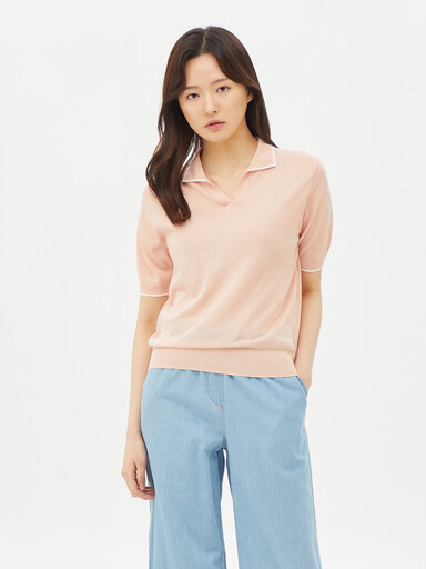 탑텐 여성 쿨라이트 오픈 카라 스웨터_MSE2ET2101