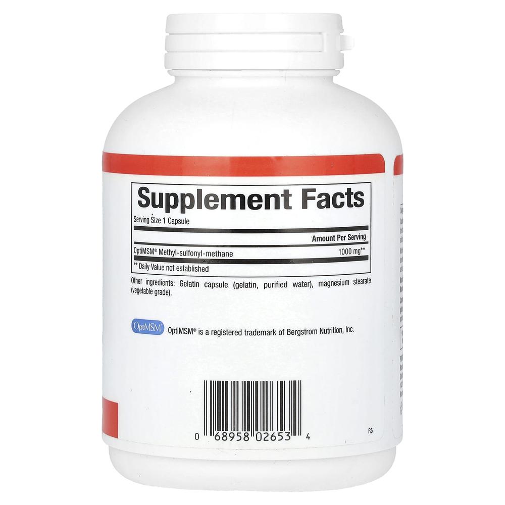 네츄럴팩터 MSM OptiMSM 1000mg 캡슐 엠에스엠 식이유황 180정 - 상세 이미지 2