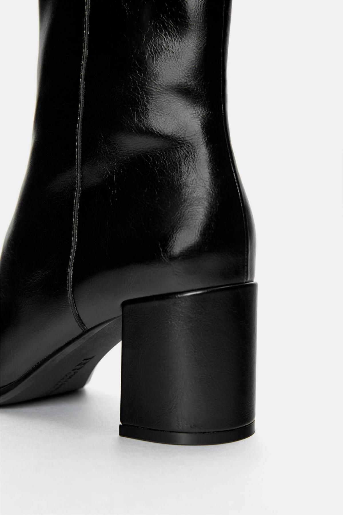 풀앤베어 트렌디 블랙 하이힐 앵클부츠 1104/640 BLACK - 상세 이미지 4