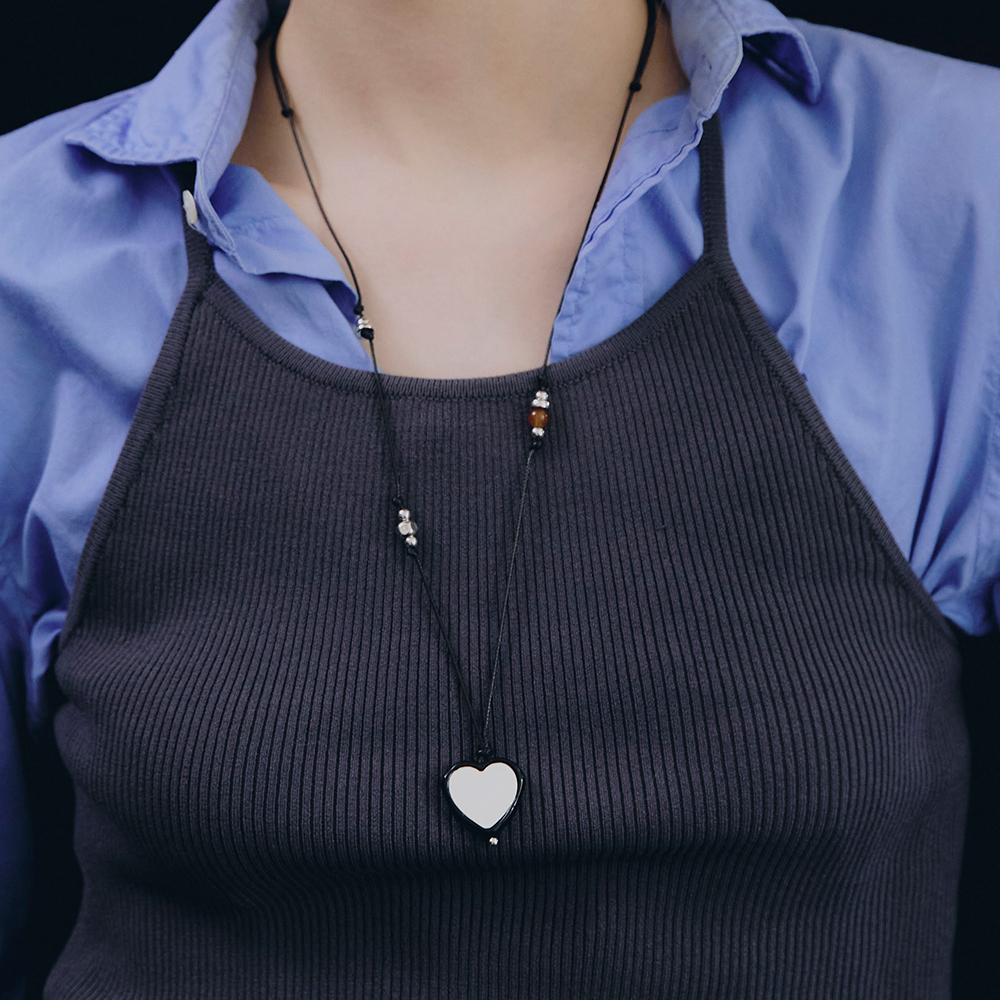 [빈티지헐리우드]Mirage Heart String Necklace_VH2579NE005M - 상품 이미지