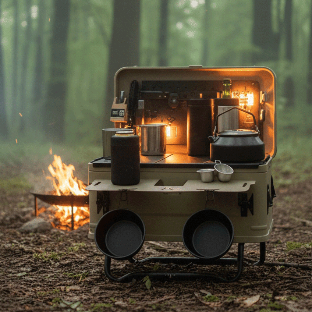 아필 강화 알루미늄 택티컬 멀티 수납 감성 캠핑박스 30L