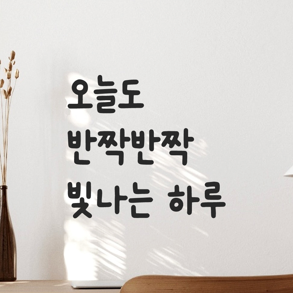귀여운 손글씨 레터링 스티커 오늘도 반짝반짝 빛나는 하루 검정S 12.5x11.5cm 이미지 7