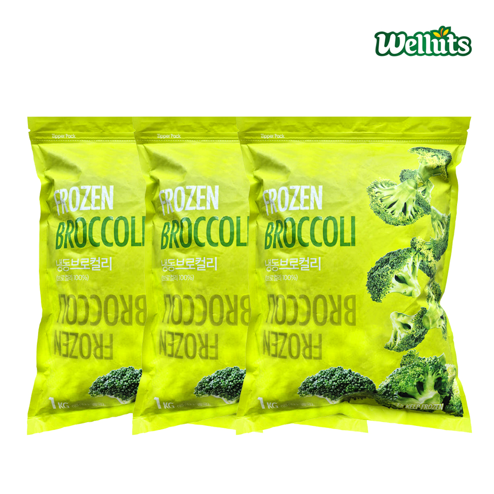 웰루츠 냉동 미니 브로콜리 1kg, 3개 - 상품 이미지
