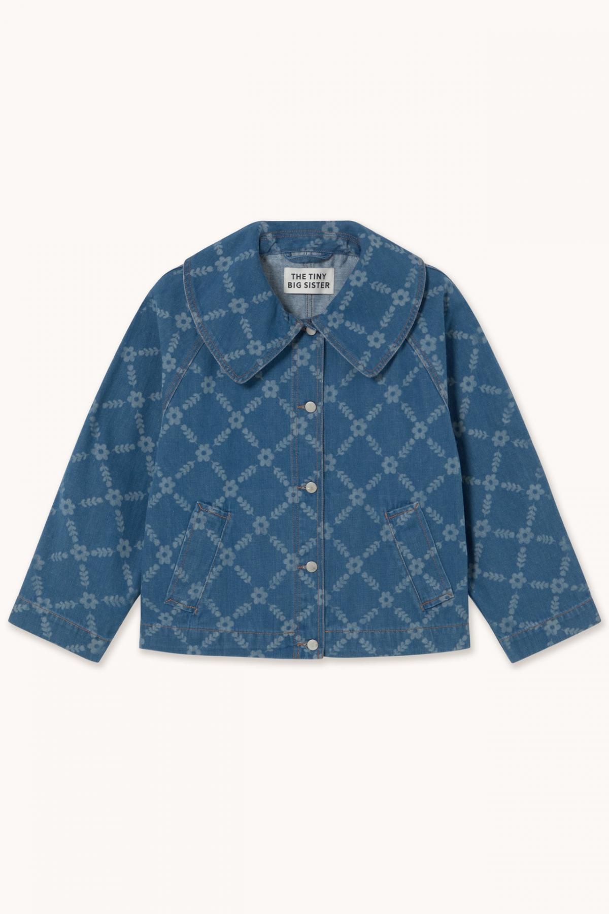 타이니코튼 라이트 네이비 플라워 패턴 데님 자켓 AW25-745L16 ONE COLOR - 메인 이미지