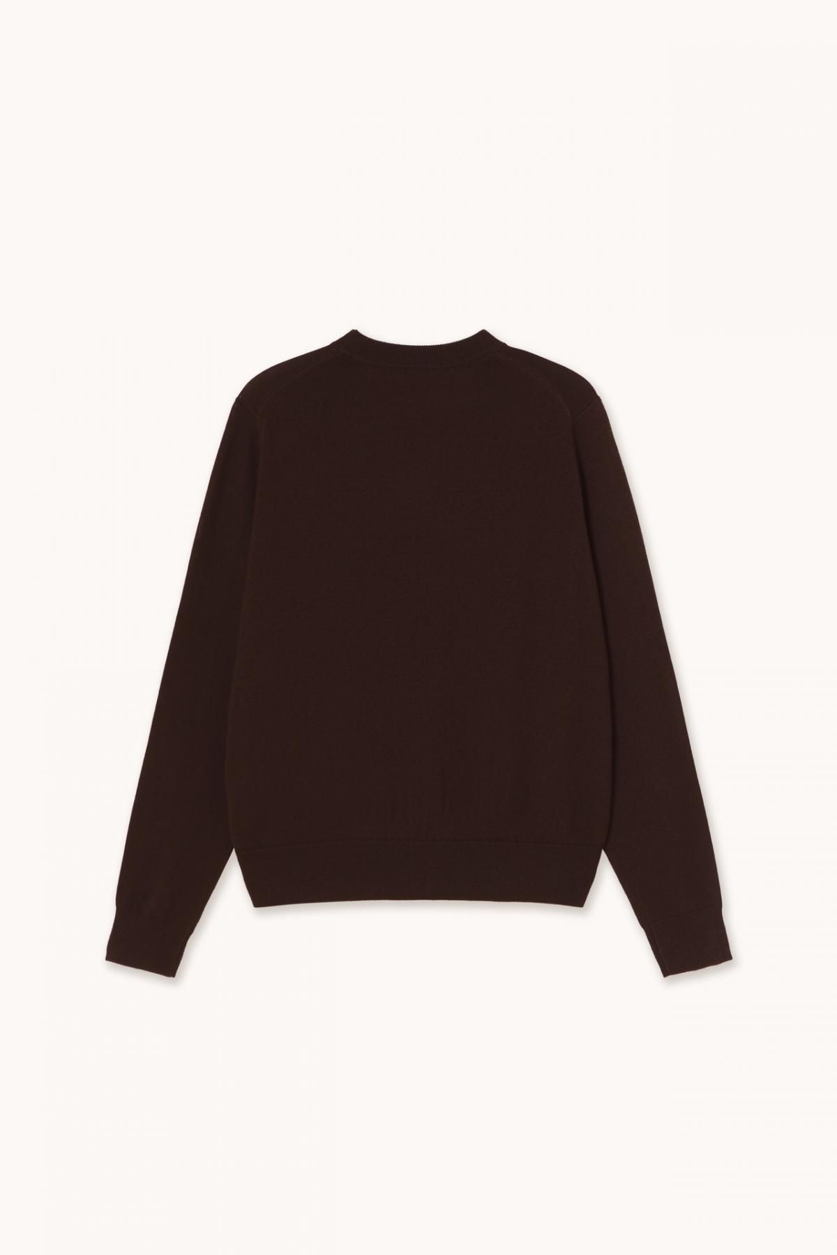 타이니코튼 다크브라운 리본 라운드넥 니트 스웨터 AW25-695M05 ONE COLOR - 상세 이미지 2