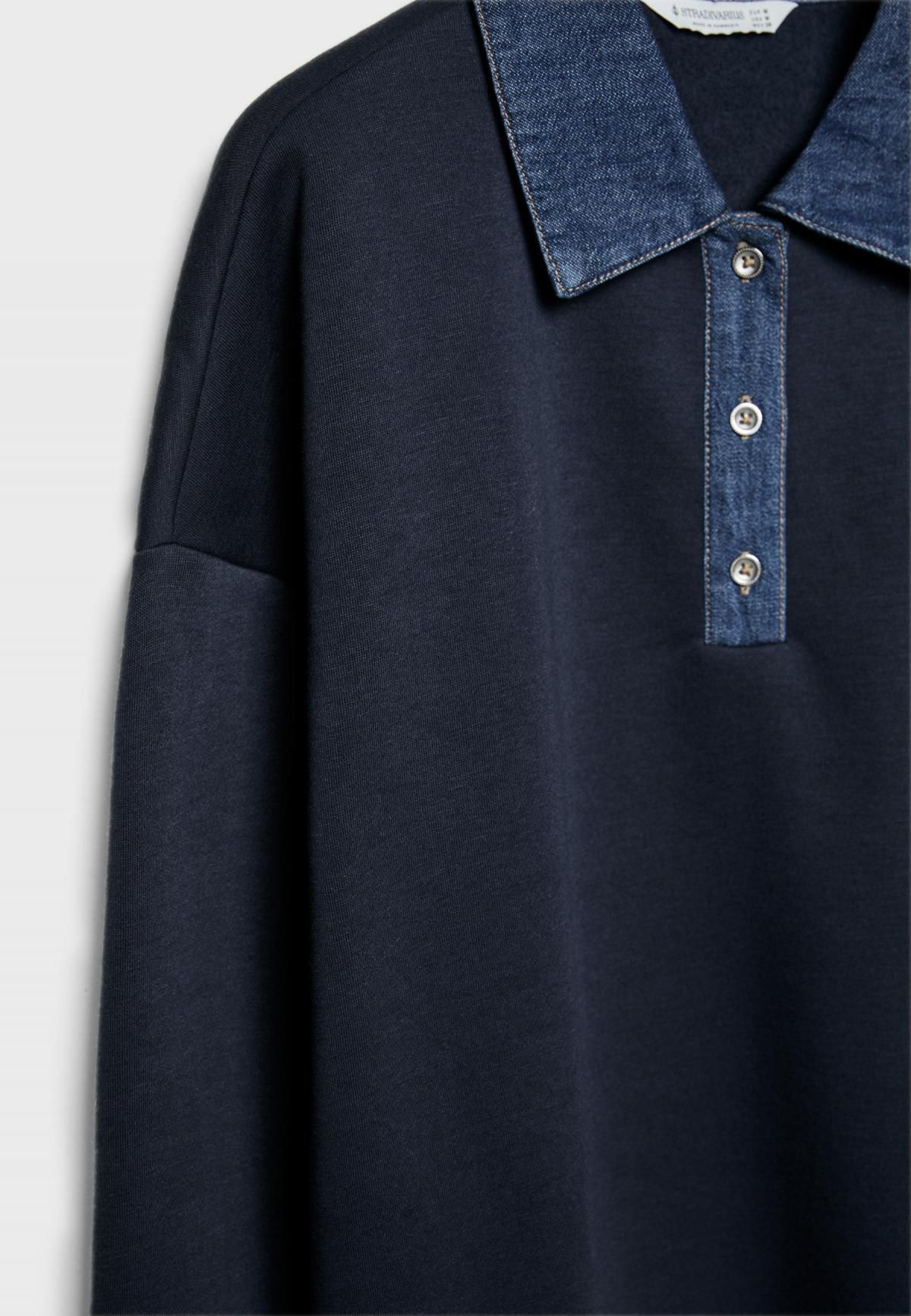 스트라디바리우스 데님 칼라 테크니컬 맨투맨 6771/909 NAVY BLUE - 상세 이미지 2