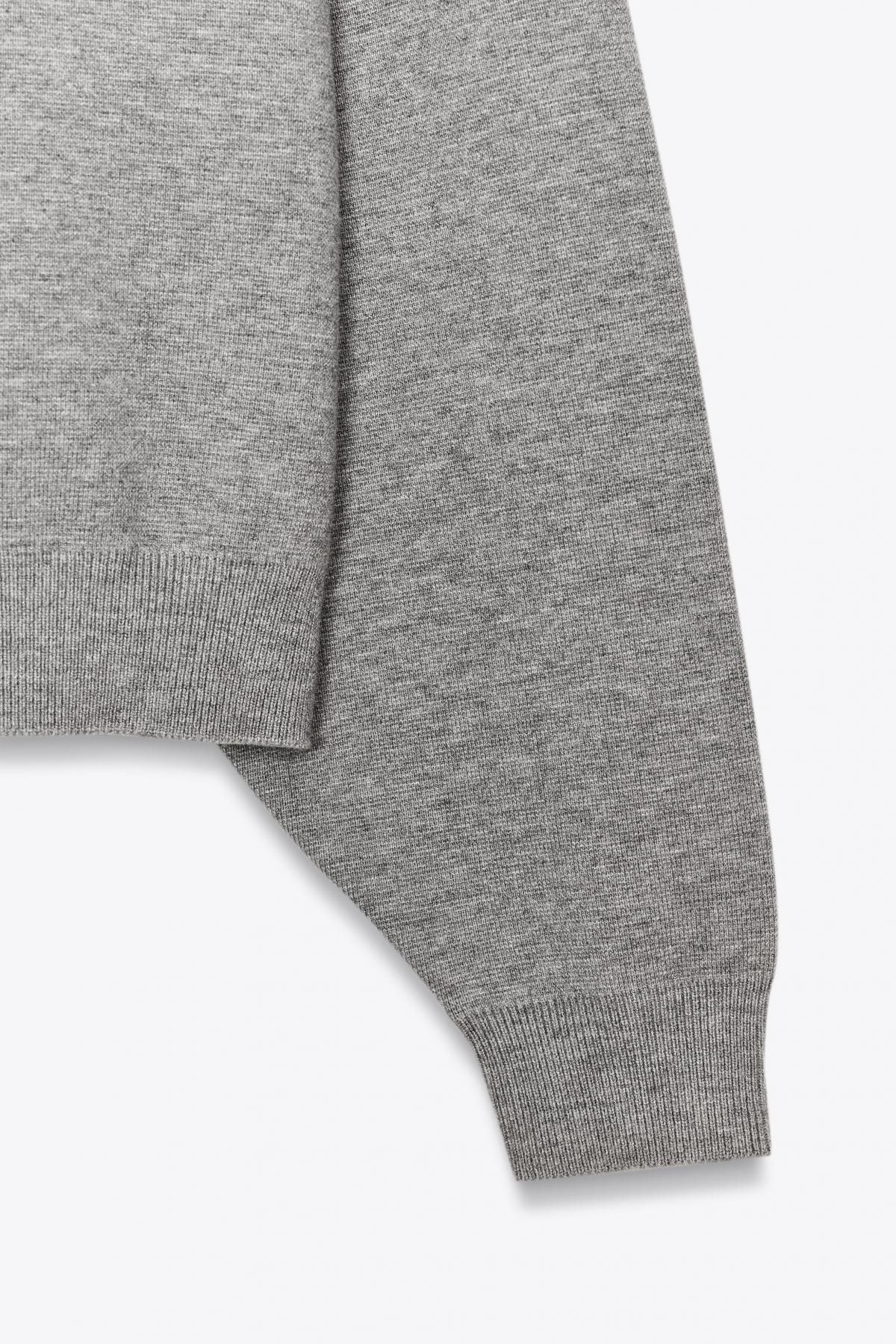 자라 라이트그레이 립 니트 라운드넥 스웨트셔츠 9598/187 GREY MARL 이미지 8