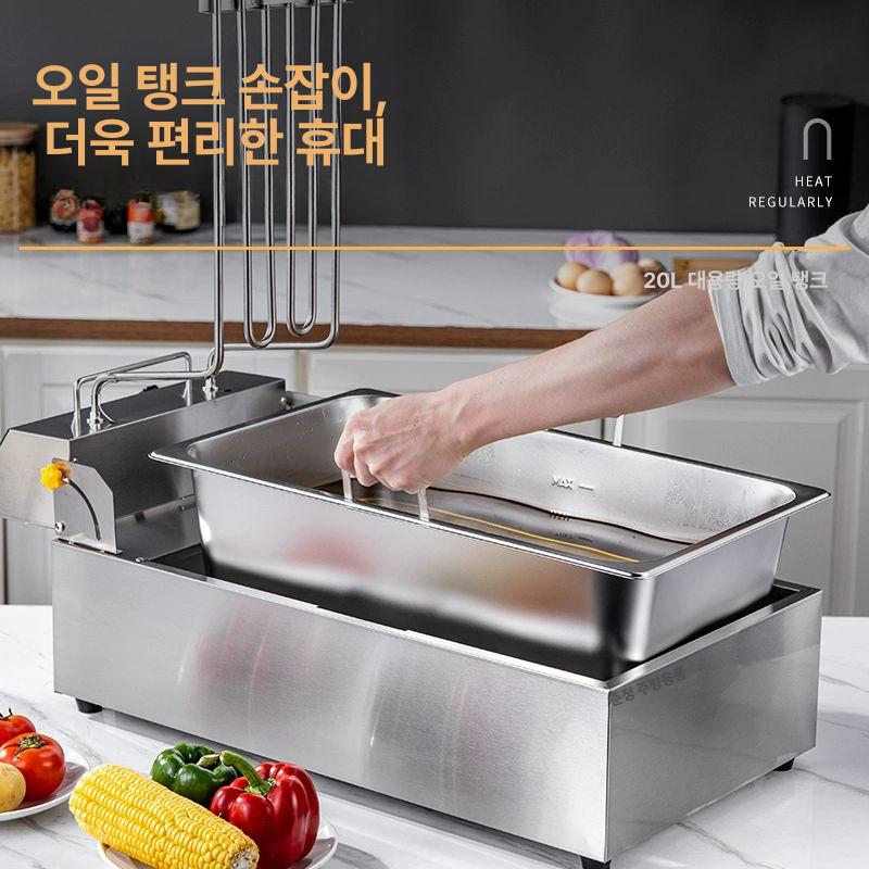 전기 튀김기 치킨 돈까스 꼬치 튀기기 감자튀김 핫도그 프라이어 분식집 전기튀김기 20L 단통 후방 기계 머리 소형 A - 상세 이미지 4
