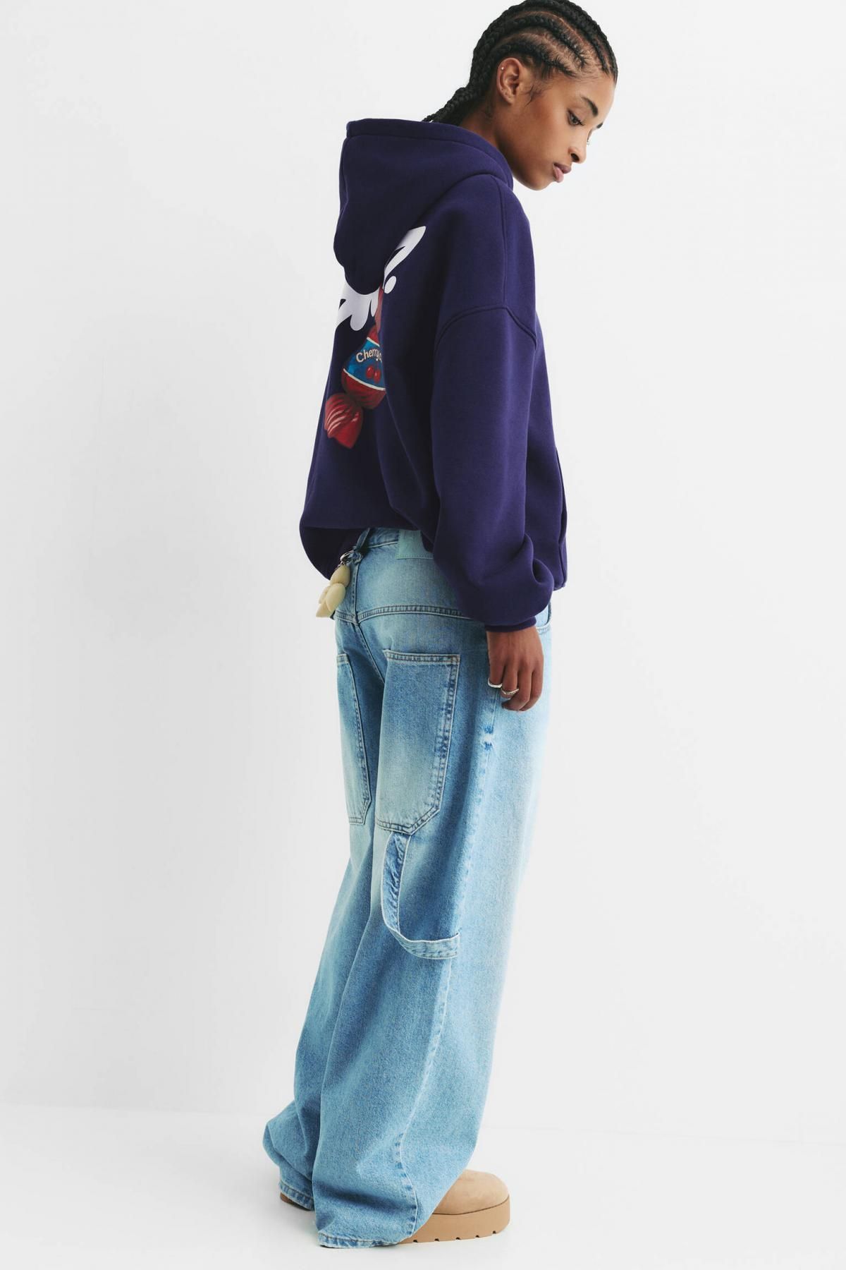 풀앤베어 네이비 캐주얼 STWD 그래픽 후드티 7560/340 NAVY - 상세 이미지 3