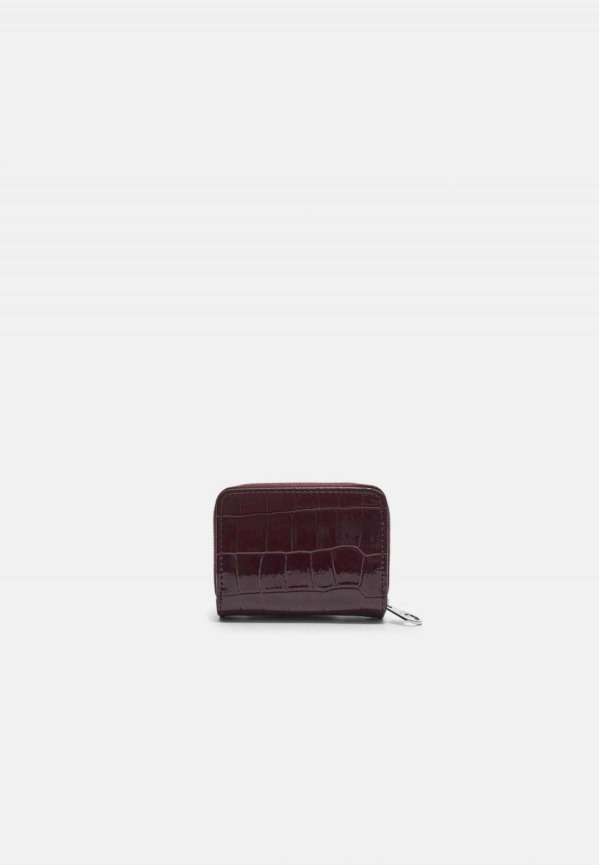 스트라디바리우스 크로커다일패턴 버건디 지퍼 미니 지갑 0594/912 BURGUNDY - 상세 이미지 2