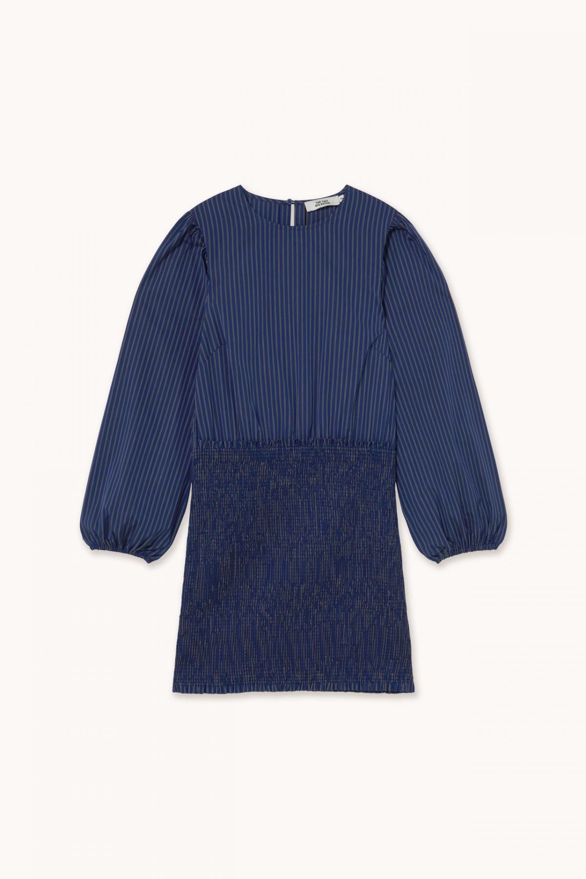 타이니코튼 다크블루 퍼프소매 미니 원피스 AW25-620S02 ONE COLOR - 상품 이미지