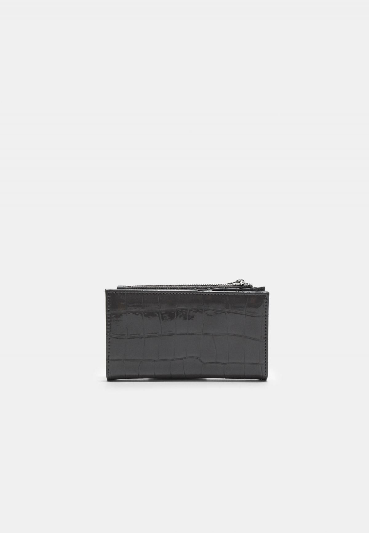 스트라디바리우스 크록엠보 베이직 블랙 지퍼 지갑 3711/912 DARK GREY - 상세 이미지 4
