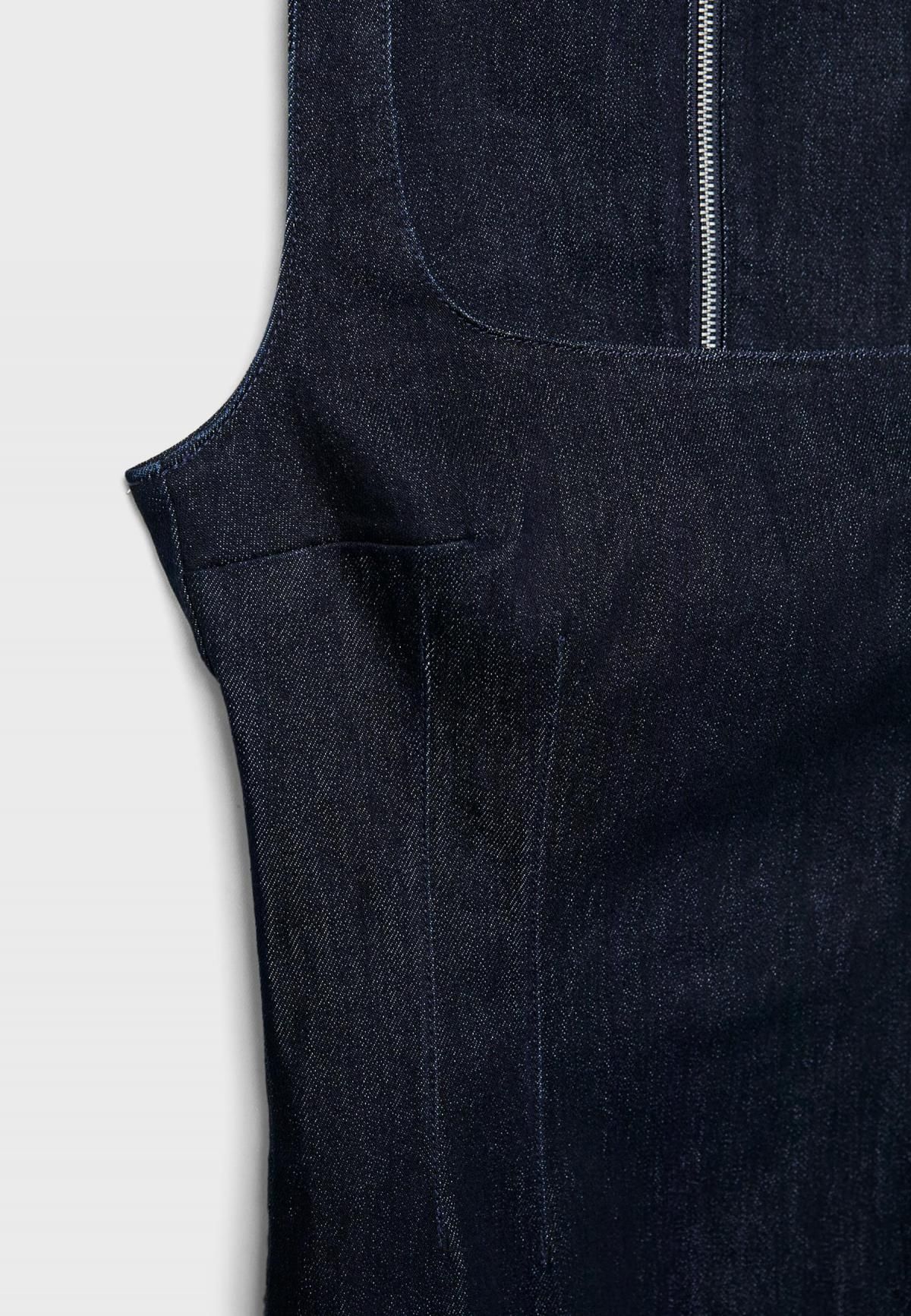 스트라디바리우스 데님 스퀘어넥 미디 원피스 6263/369 OVERDYED BLUE DENIM - 상세 이미지 3