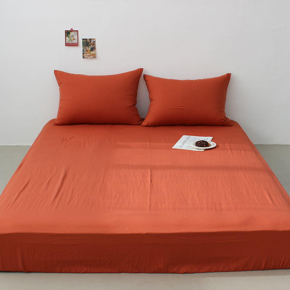 부드러운 아멜리 워싱 사계절 매트리스커버 번트 브릭, SS(슈퍼싱글)