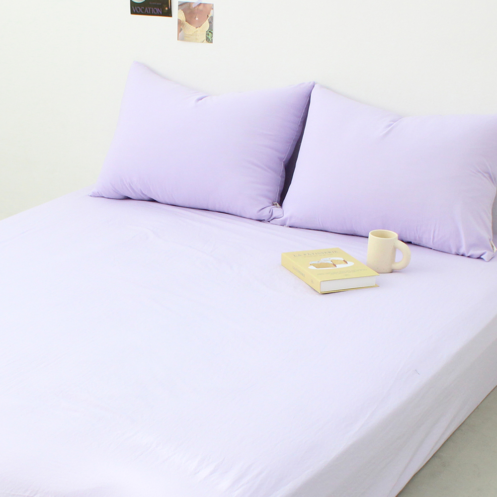 부드러운 아멜리 워싱 사계절 매트리스커버 파스텔 라일락, S(싱글)