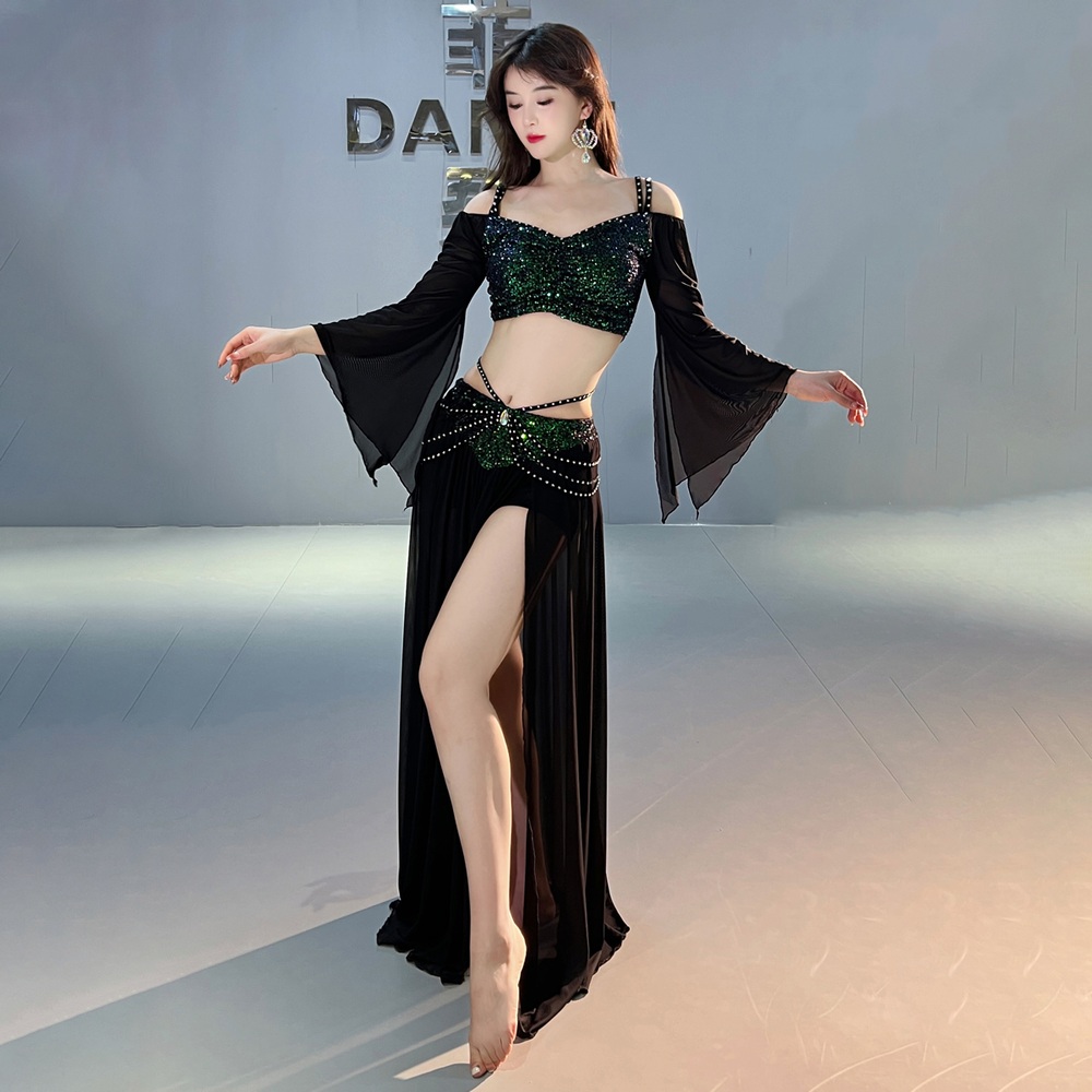벨리댄스의상 세트 롱스커트 오리엔탈 속바지 스팽글 벨리댄스복 공연 - 상세 이미지 4