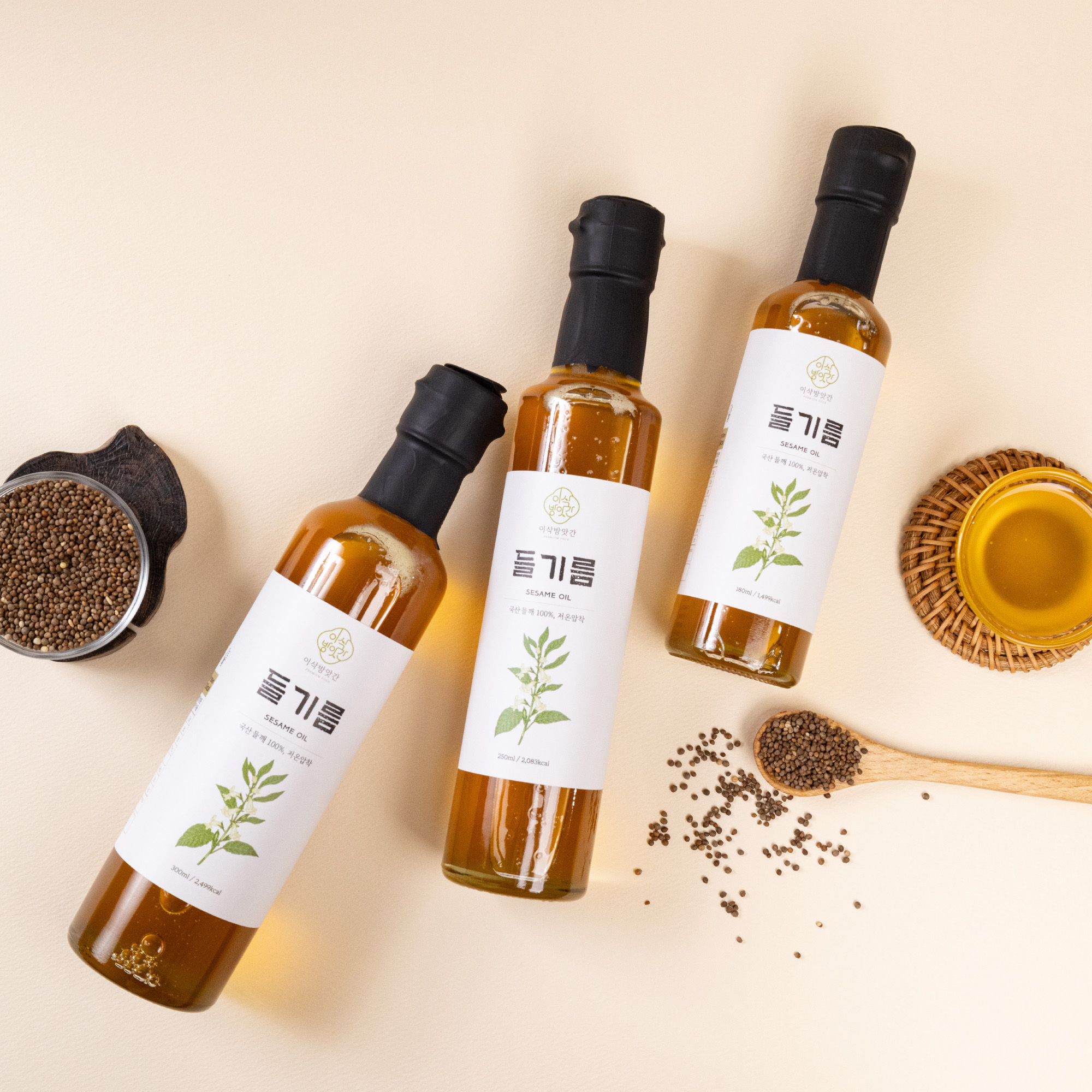 이삭방앗간 당일착유 국산 저온압착 참기름 180ml 선물세트