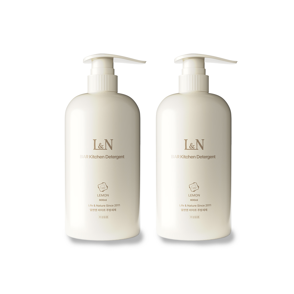 L&N 비아르 주방세제 본품 600ml+리필 1000ml 아기 젖병 유아 식기 과일 세정제 - 상세 이미지 4